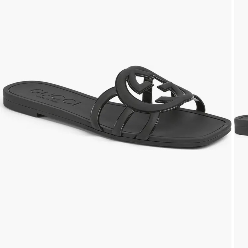 Gucci Black Logo Slide Sandals